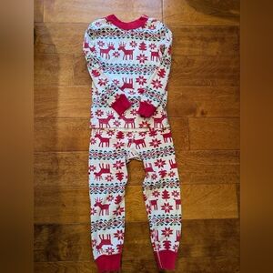 Hanna Andersson Red and Cream Reindeer Pajama Set